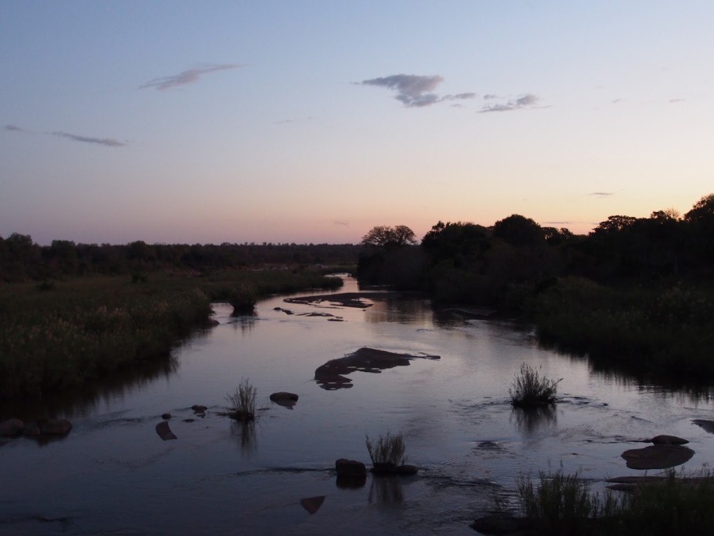 Sunset on the river of Kruger NP