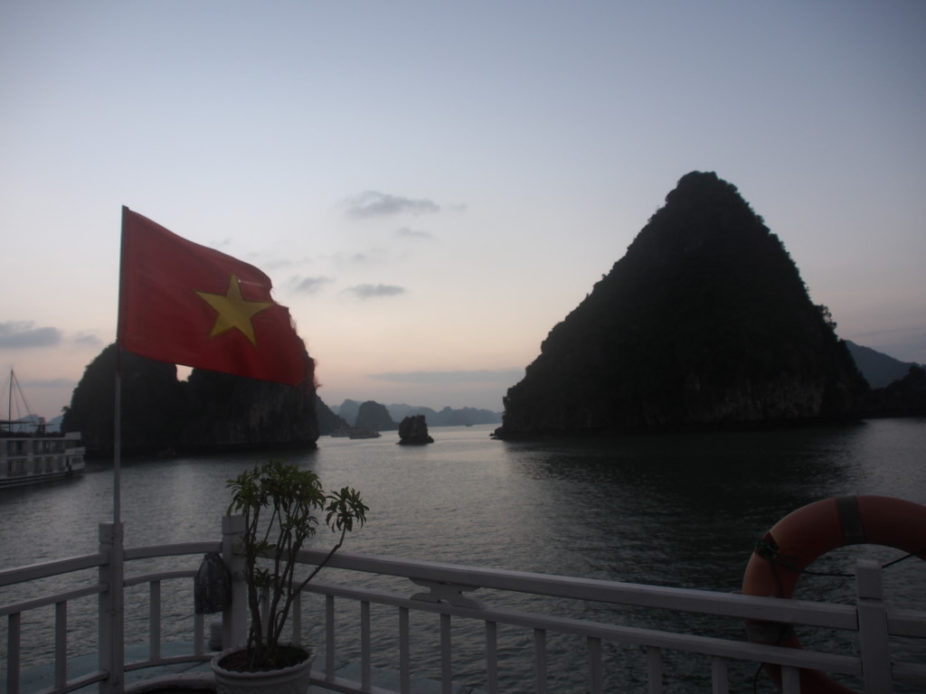Vietnam flag flying with the breeze blowing