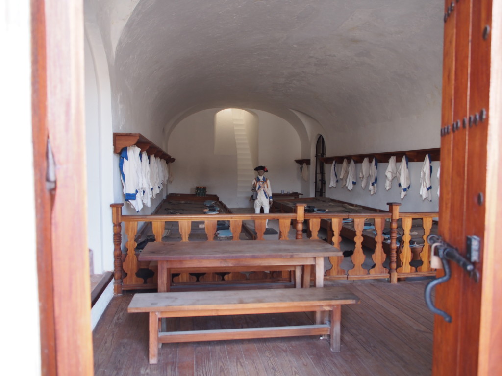 Casemate showing what looked like barracks for soldiers.