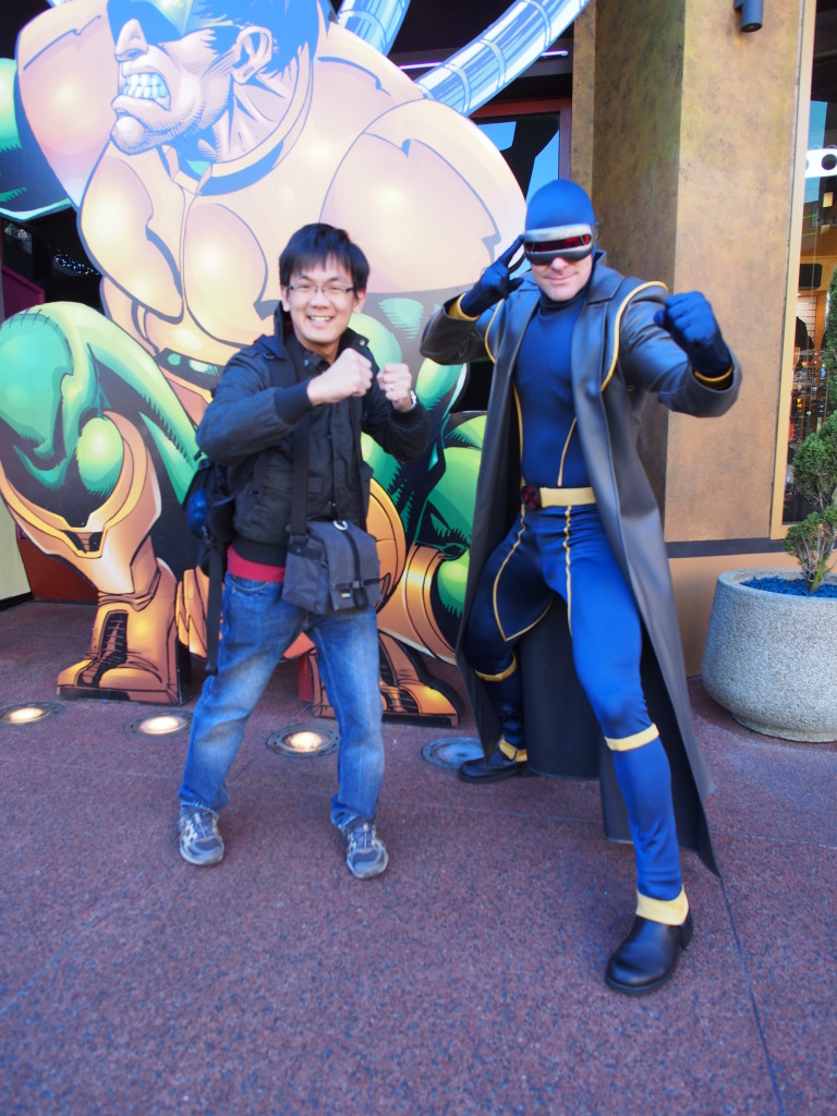 Posing with Cyclops.