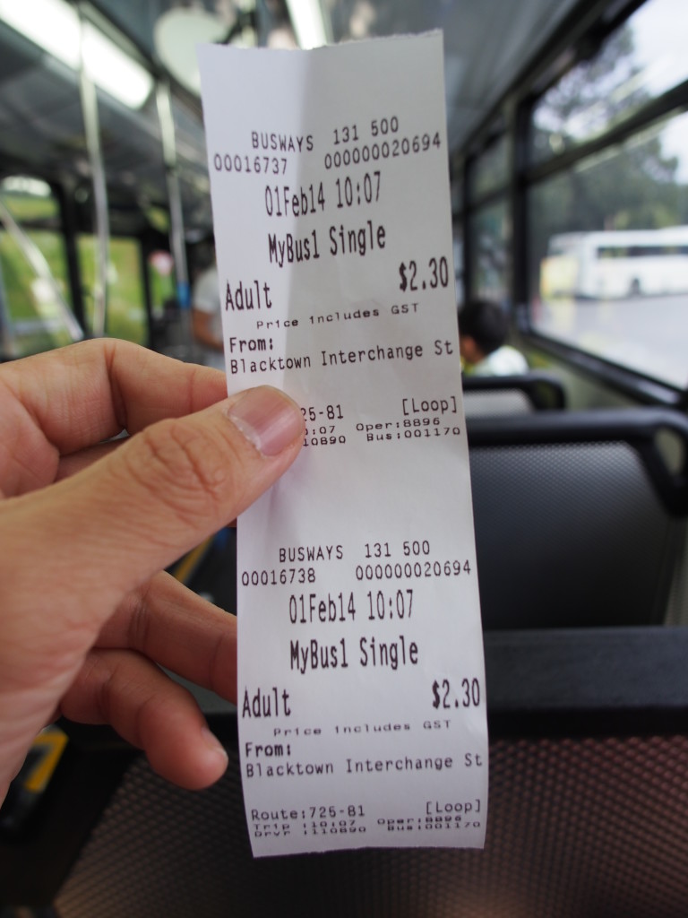 Bus ticket.