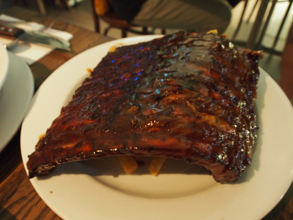 Pork ribs half slab.