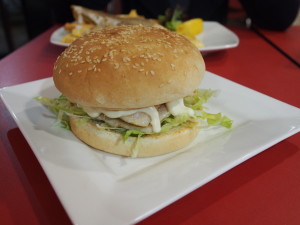 Chicken burger.