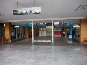 Coach pick up area at the Nadi airport.