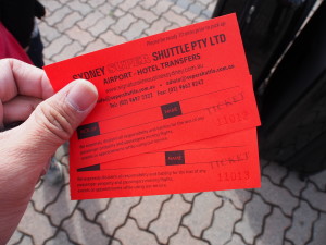 Shuttle tickets.