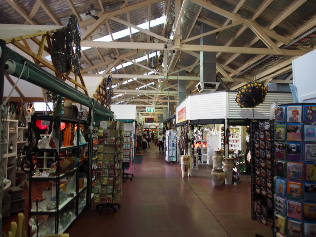 Inside E Shed market.