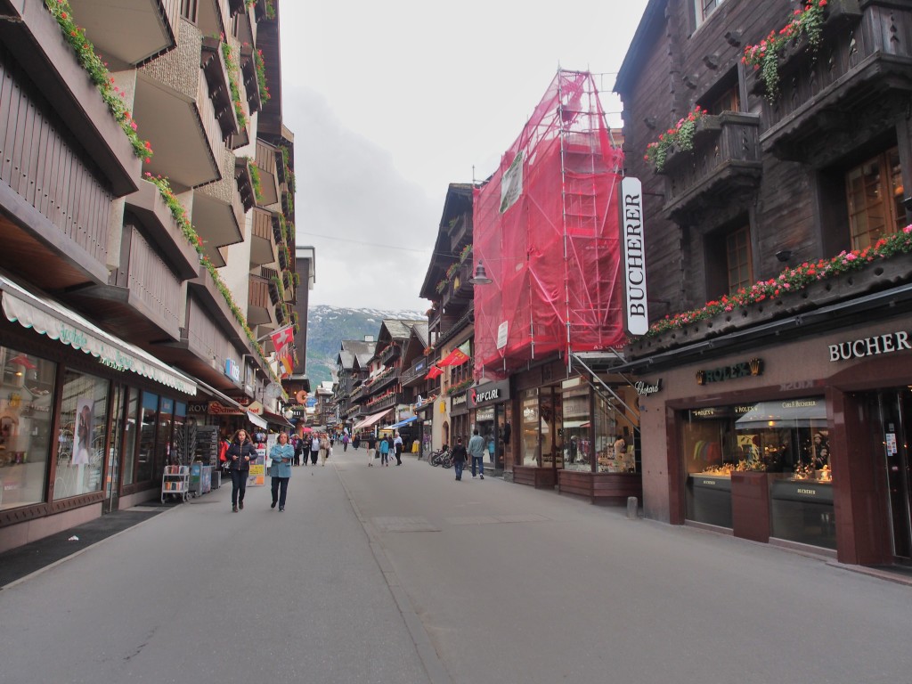 Shopping street of Zermatt.