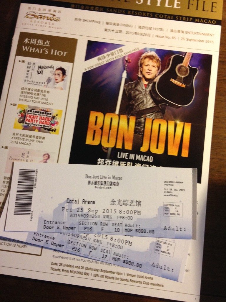 All set for the Bon Jovi Asia tour 2015!