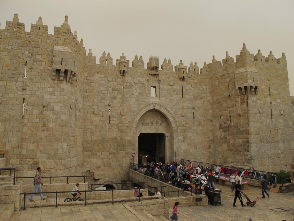 One of the gates into the city, Damascus Gate.