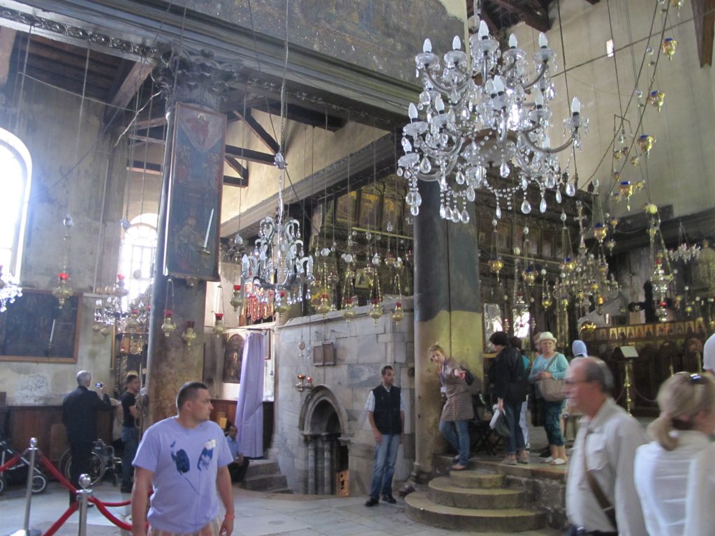 Inside the Church of Nativity.