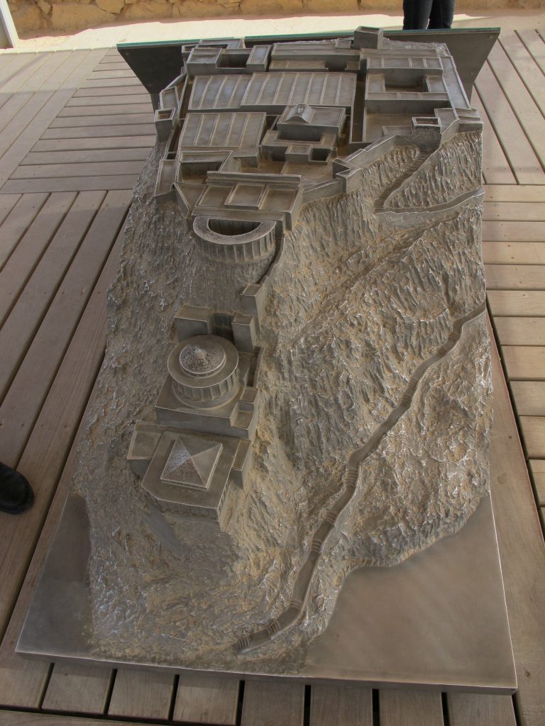 Model of the Masada fortress.