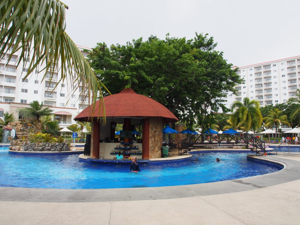 Pool with a pool bar.