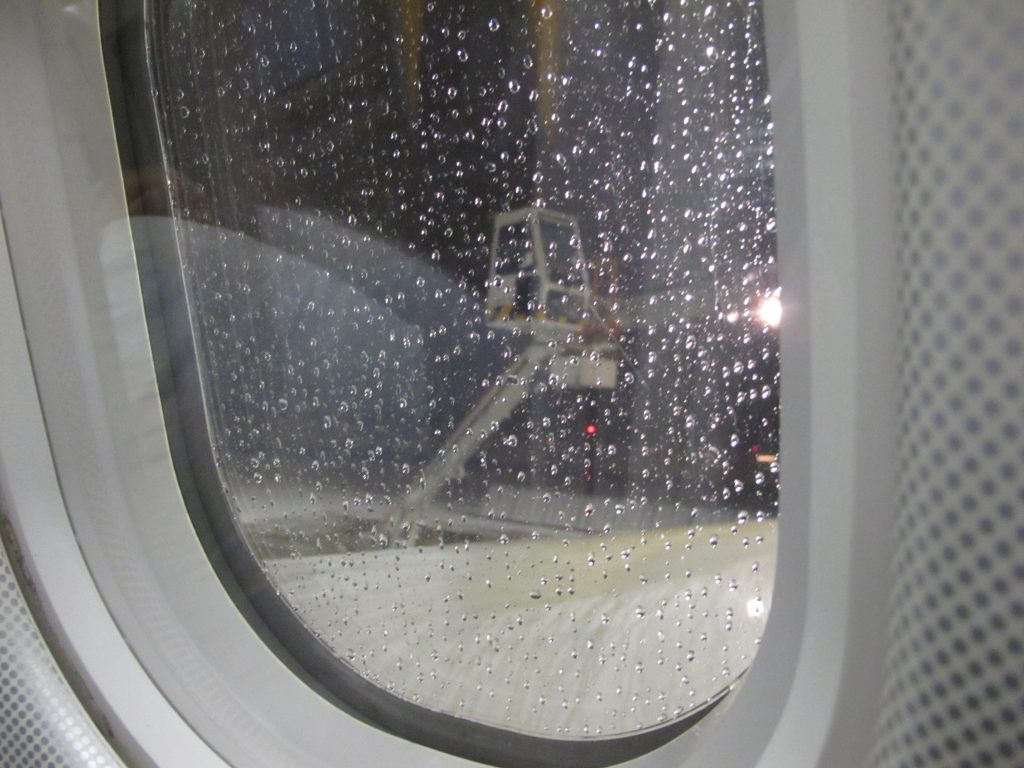 Defrosting of the plane before flying.