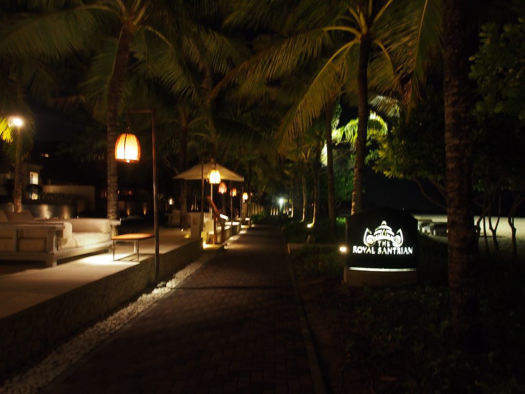 At the pathway from along the beach.