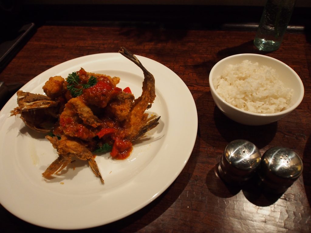 Fried fish with rice.